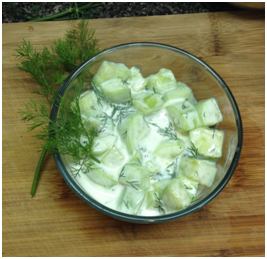 Refreshing cucumber yogurt salad